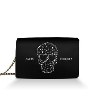Borsa A Tracolla Grande Con Motivo Teschio, In Poliestere, Leggera, Con Tasche, Per Donna, Multicolore, 45x33x14 Cm